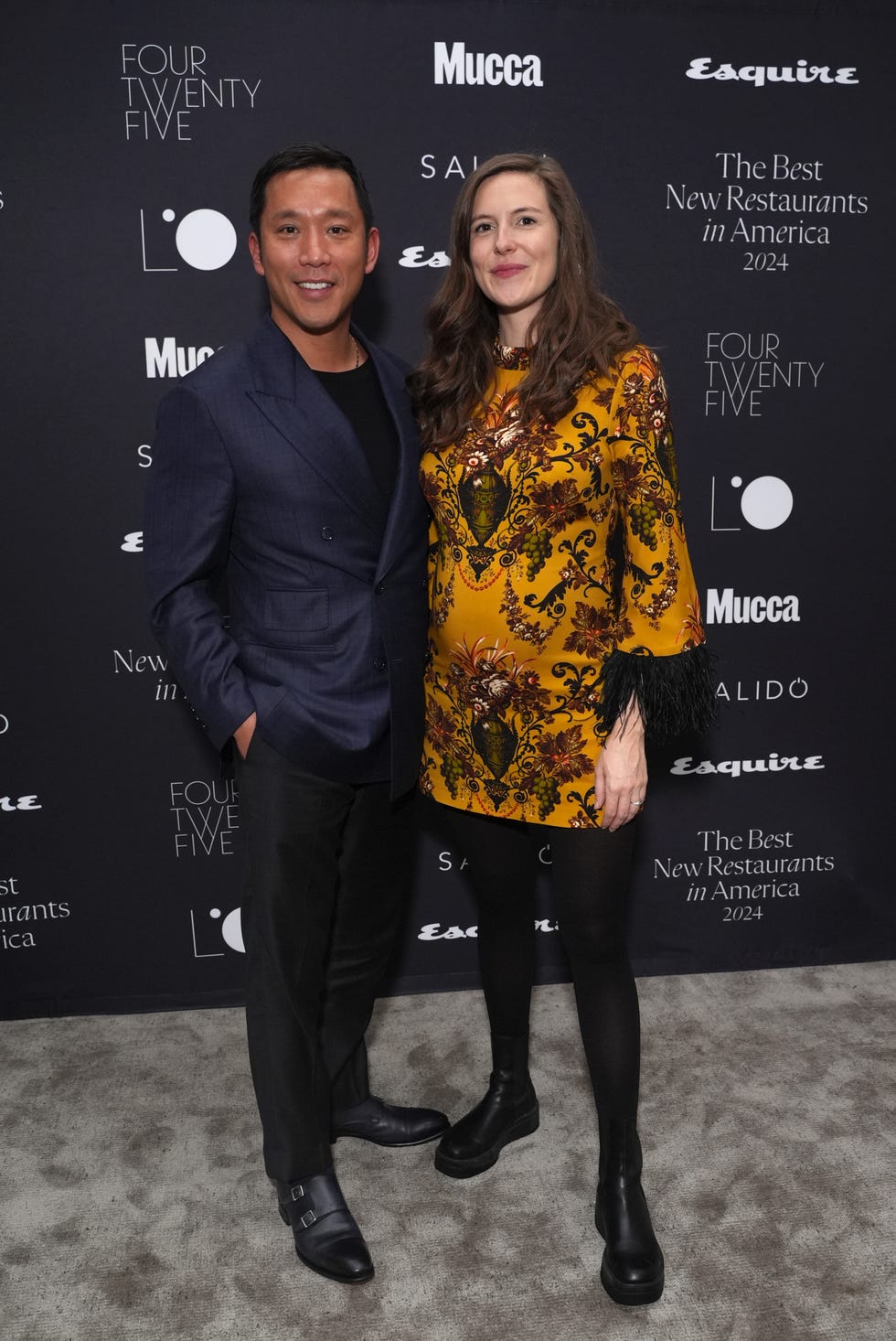 new york, new york december 11 simon kim and victoria james attend esquires 2024 best new restaurants in america celebration x four twenty fives one year anniversary at four twenty five on december 11, 2024 in new york city photo by sean zannigetty images for hearst magazines