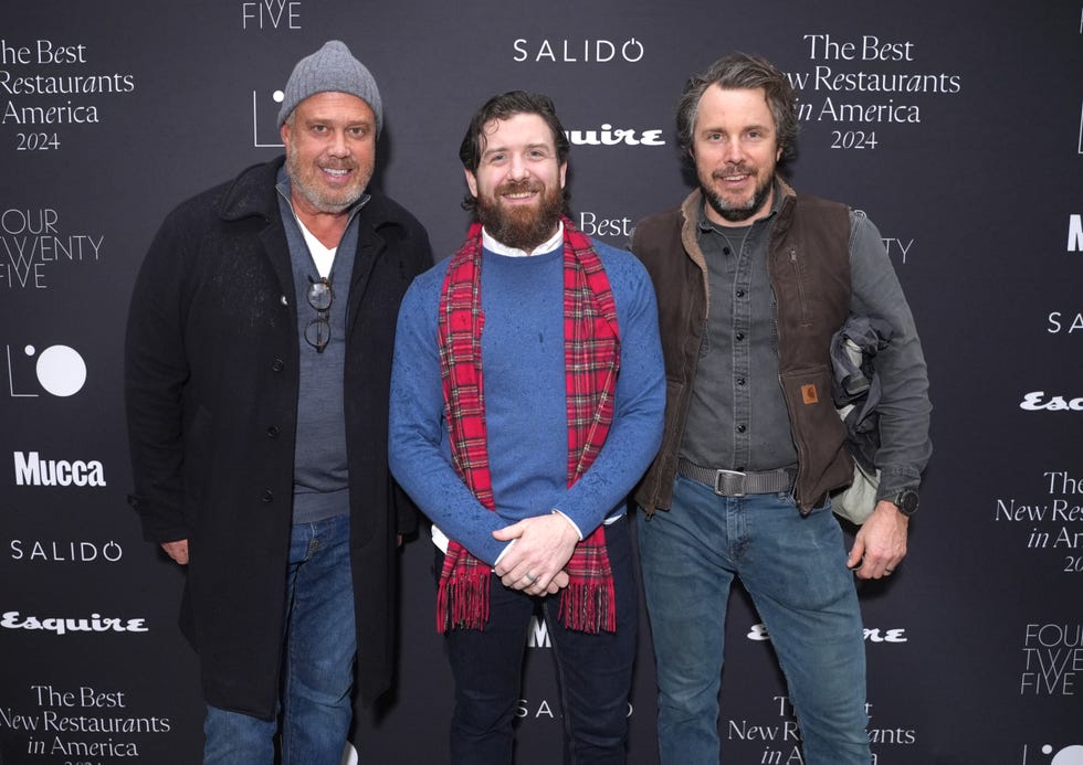 new york, new york december 11 l r ford fry, bob ryan, and drew belline attend esquires 2024 best new restaurants in america celebration x four twenty fives one year anniversary at four twenty five on december 11, 2024 in new york city photo by sean zannigetty images for hearst magazines