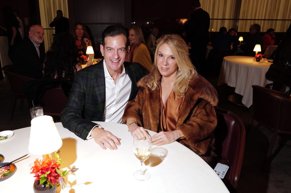 new york, new york december 11 ramona singer r and guest attend esquires 2024 best new restaurants in america celebration x four twenty fives one year anniversary at four twenty five on december 11, 2024 in new york city photo by craig barrittgetty images for hearst magazines