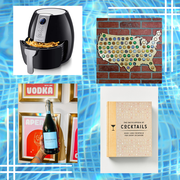gifts for 21 year olds including wine label air fryer and cocktail book