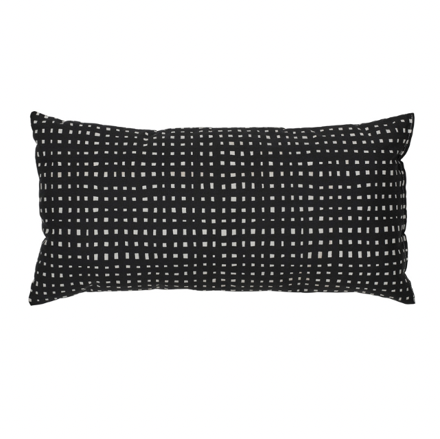 a black and white pillow