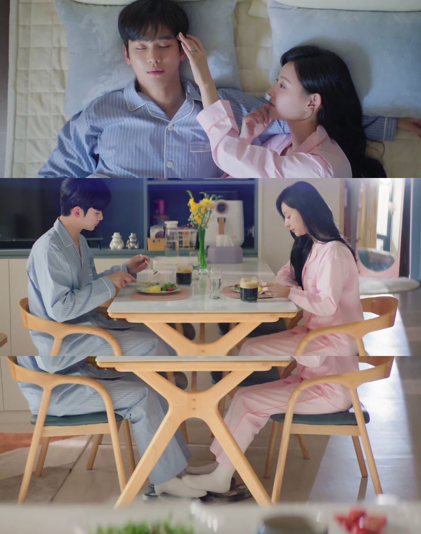 a family sitting at a table