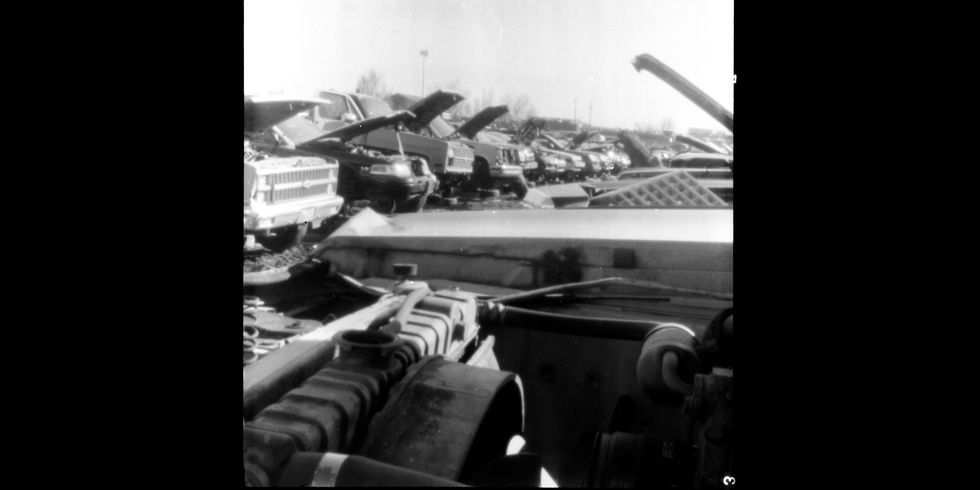sears tower 34 box camera pinhole photographs at junkyard