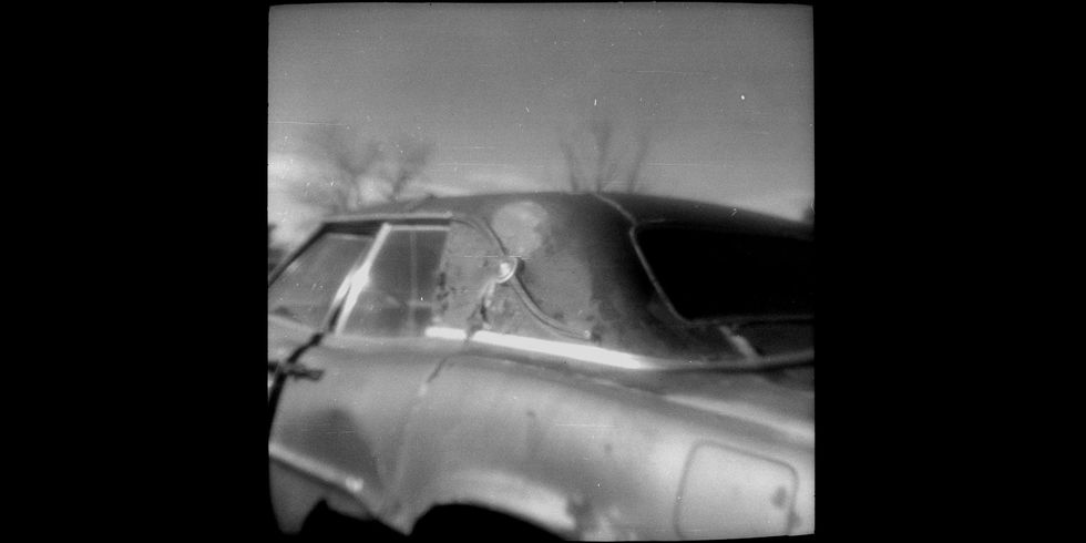 junkyard ford thunderbirds photographed with 1960s brumberger thunderbird camera