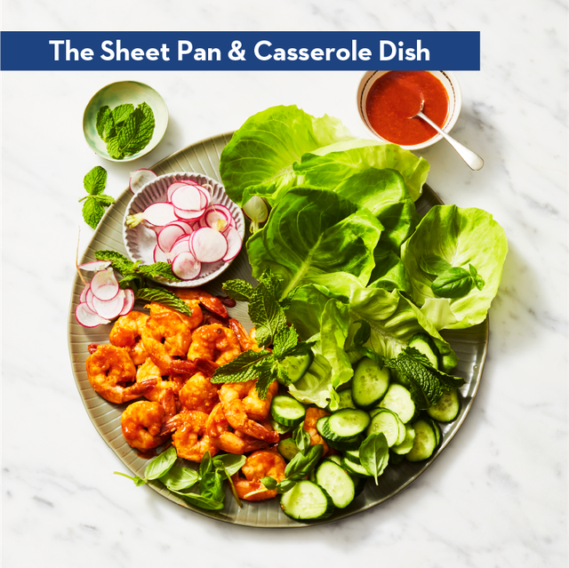 the sheet pan and casserole dish