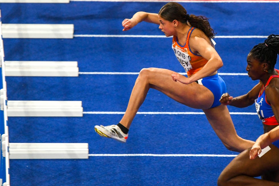 zoë sedney op het wk indoor in belgrado 2022