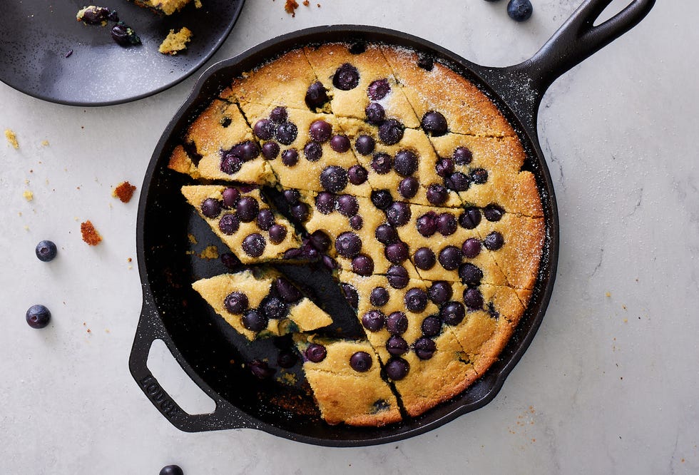 castiron blueberry cornbread