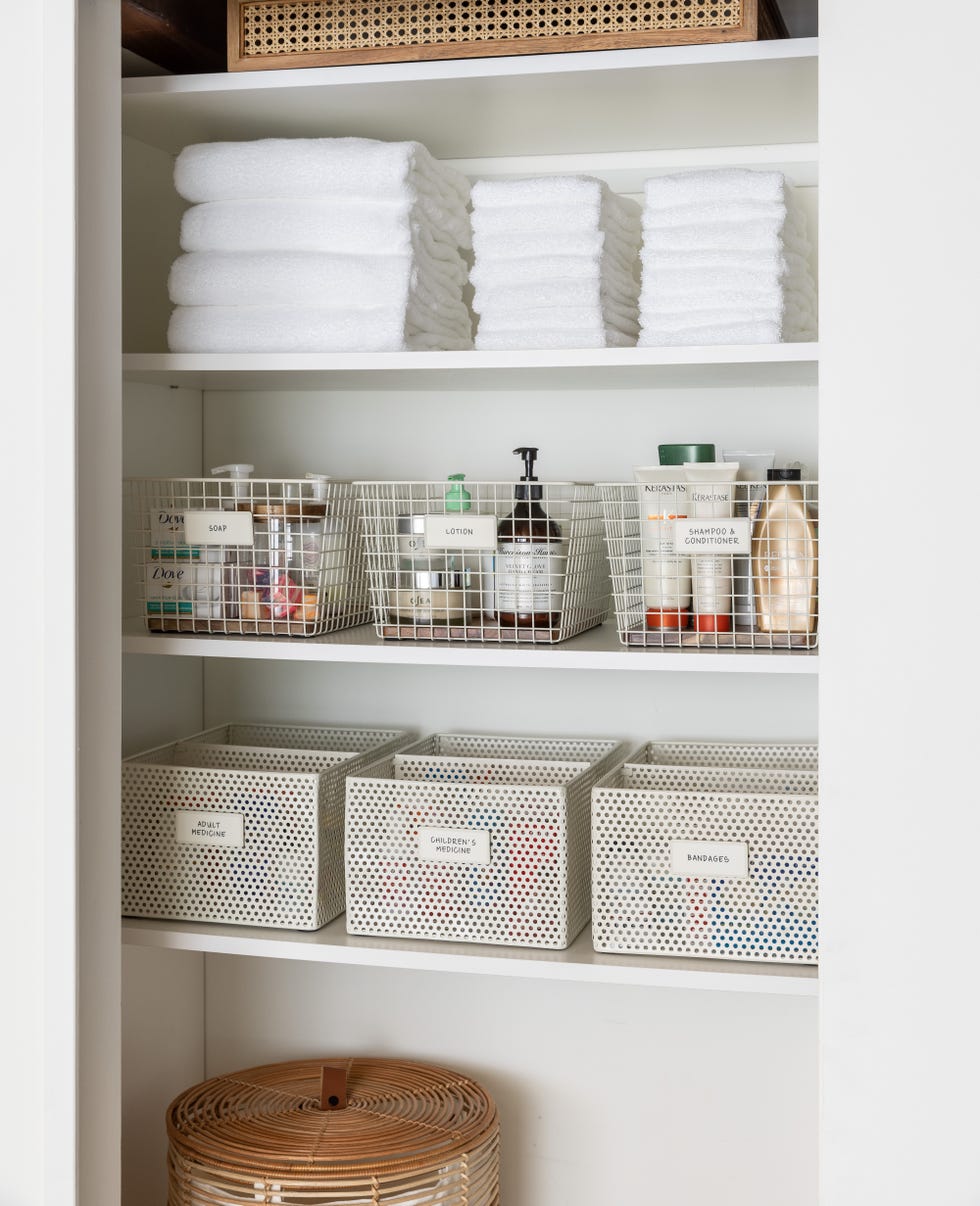 bathroom closet organized