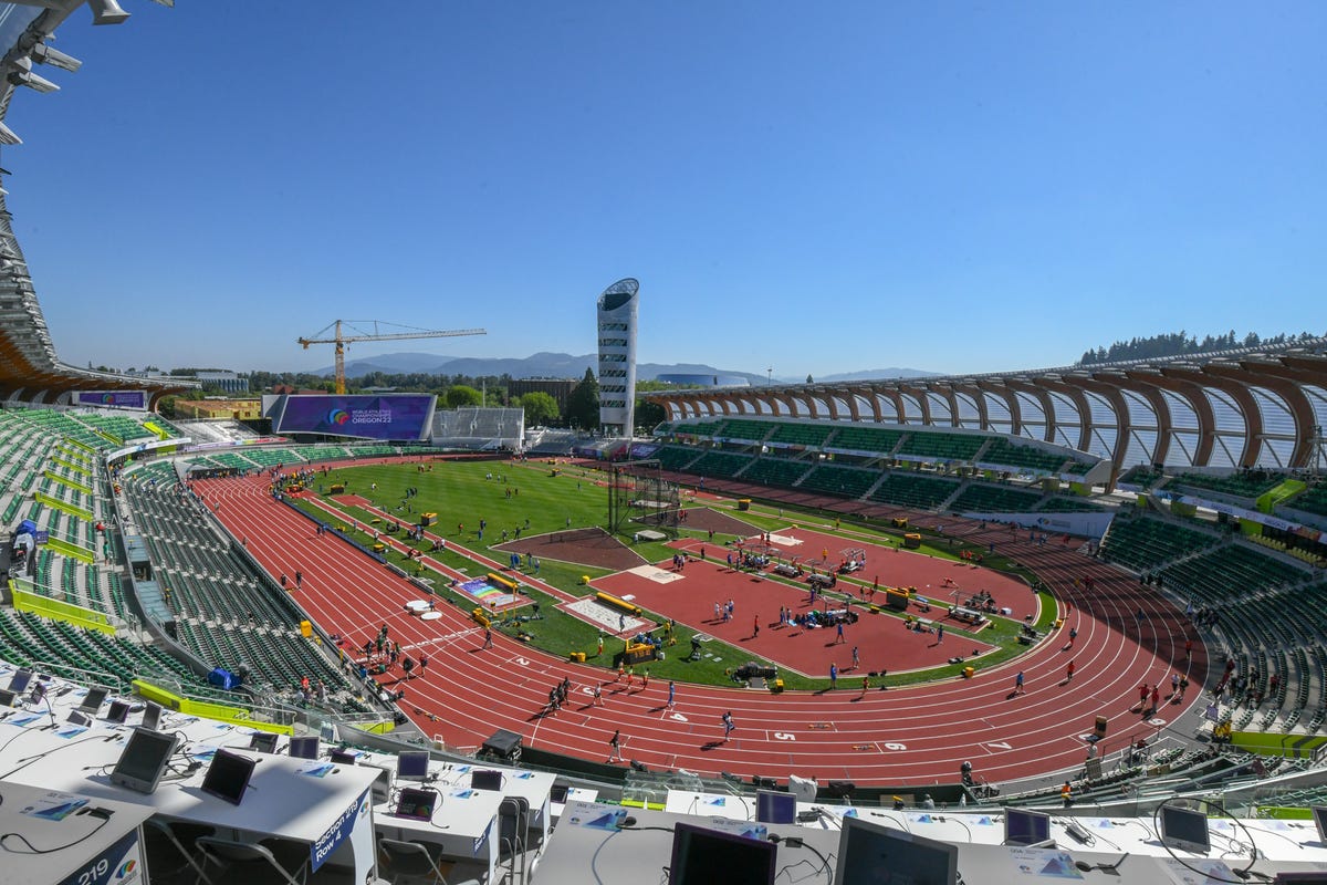 het stadion van het wk atletiek in eugene