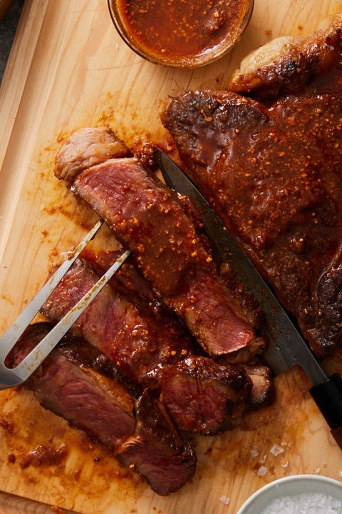 Cowboy Steak With Grilled Red Onion Salad cowboy steak with grilled red onion salad