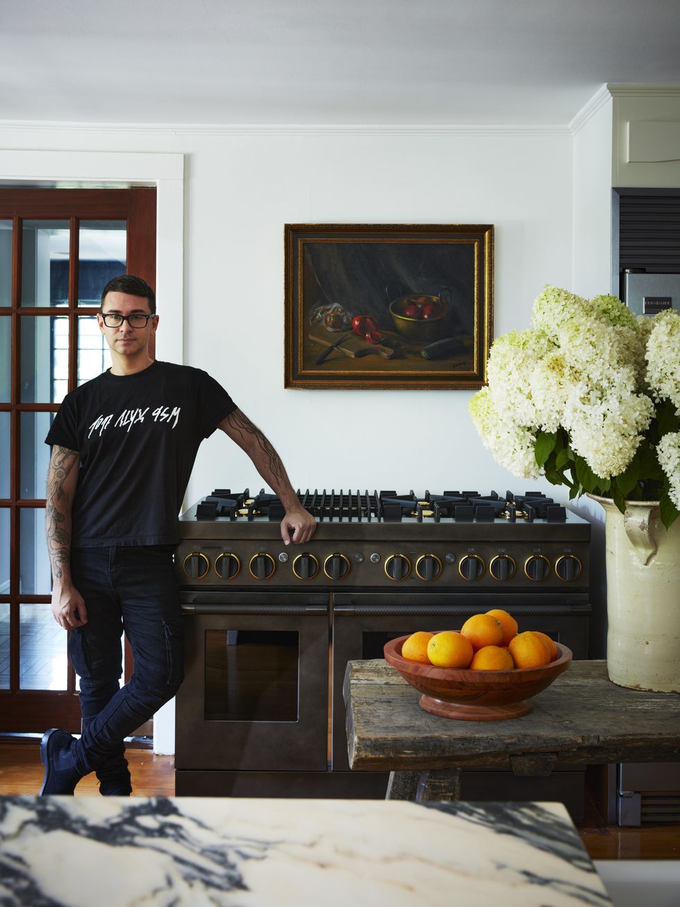 the kitchen in christian siriano's new home in easton connecticut captured by tim lenz