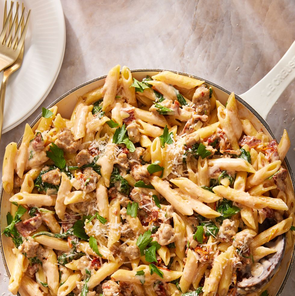 Best Creamy Penne With Sausage and Tomatoes Recipe