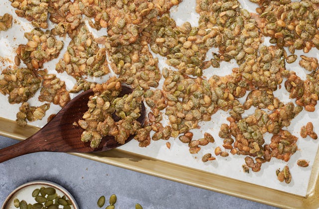Candied Pepitas candied pepitas with brown sugar and cardamom