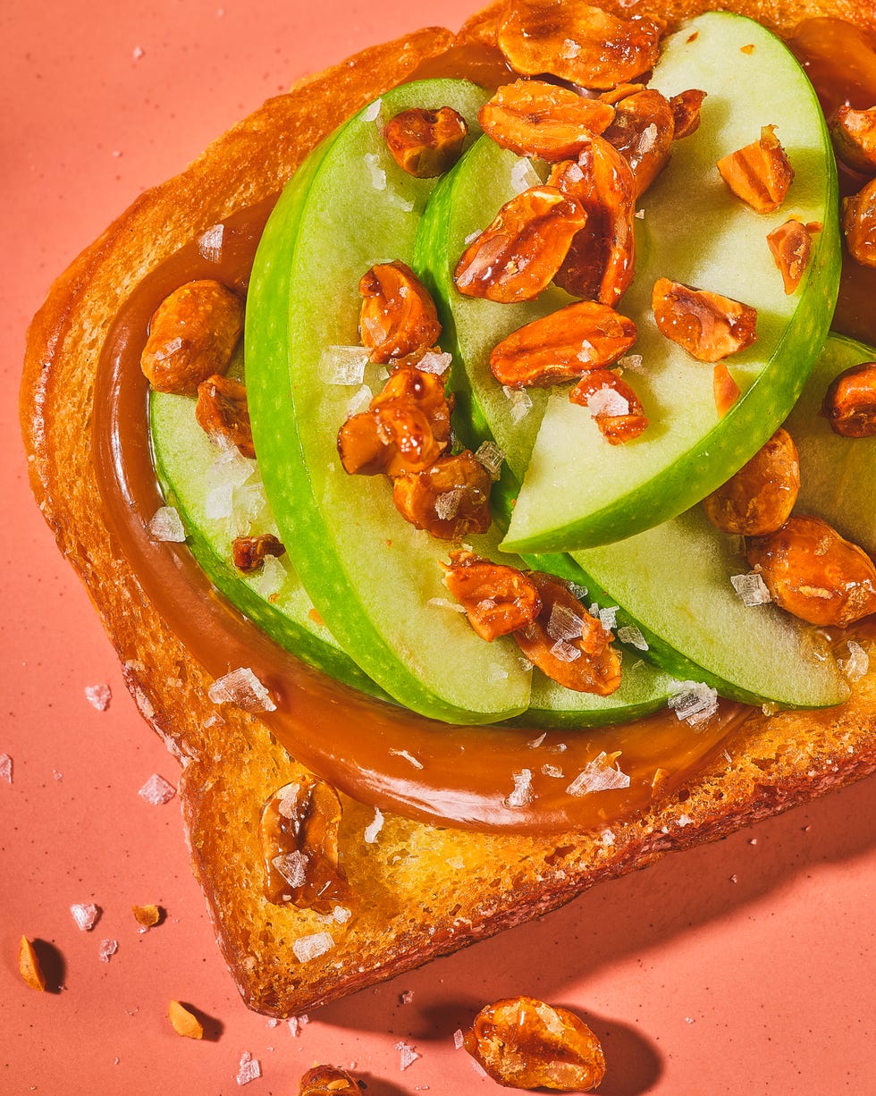 butter, toast, apple, caramel