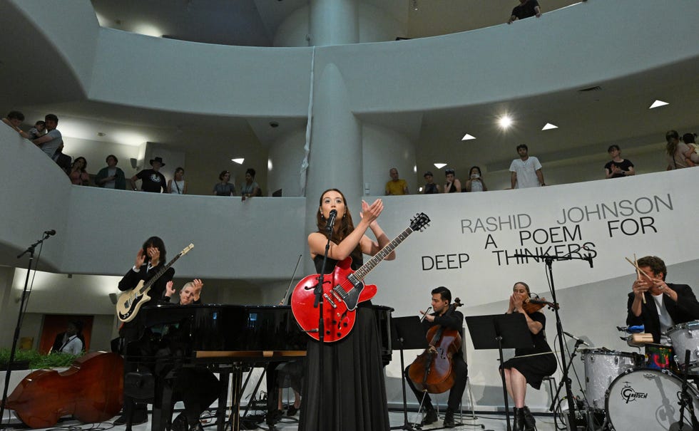 new york, new york august 13: laufey performs during an afternoon with laufey and spotify on august 13, 2025 in new york city. (photo by bryan bedder/getty images for spotify )