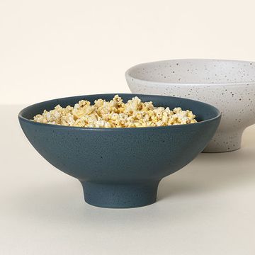 uncommon goods popcorn bowl with kernel sifter