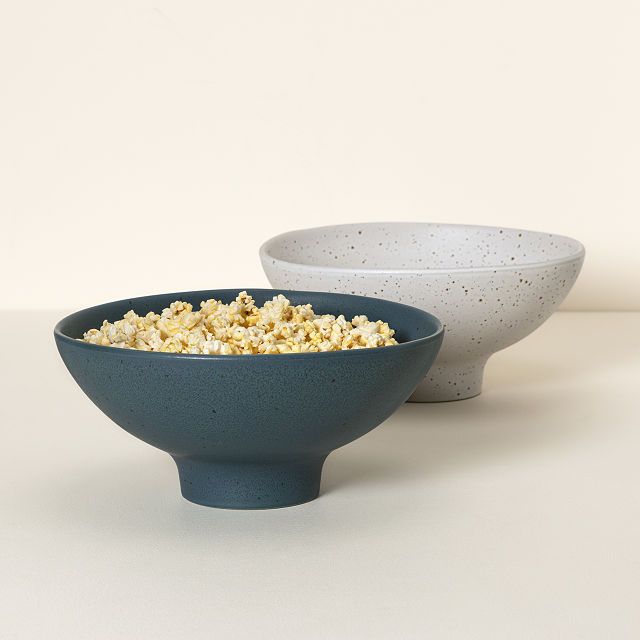 uncommon goods popcorn bowl with kernel sifter