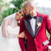 issa rae and her husband louis diame on their wedding