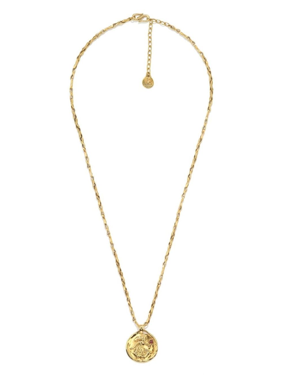 a gold chain with a gold pendant
