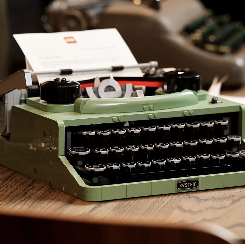 綠色的復古打字機樂高
