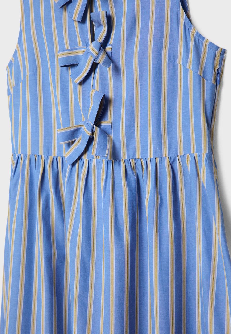 a blue and white striped shirt