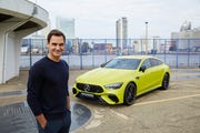 mercedes amg gt 4 door and roger federer