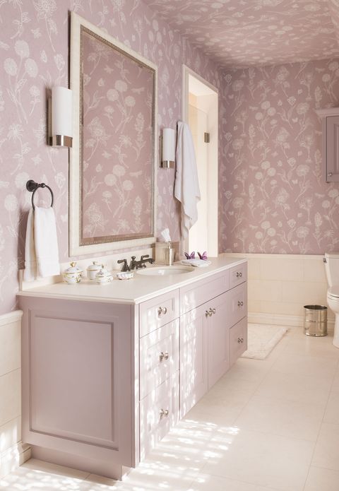 bathroom, room, tile, property, bathroom cabinet, interior design, sink, floor, pink, furniture,