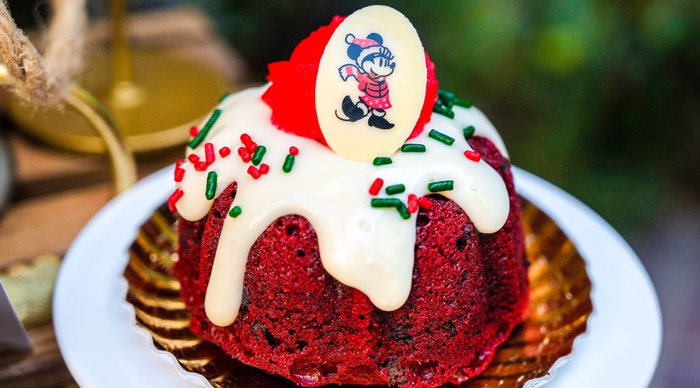red velvet mini bundt cake with cream cheese icing from holiday hearth desserts
