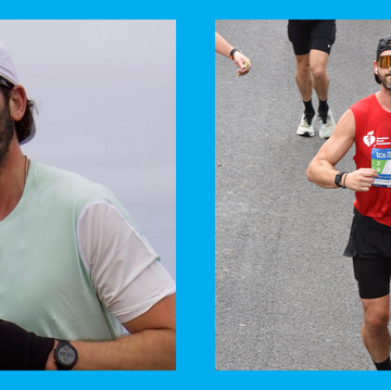 side by side of justin running