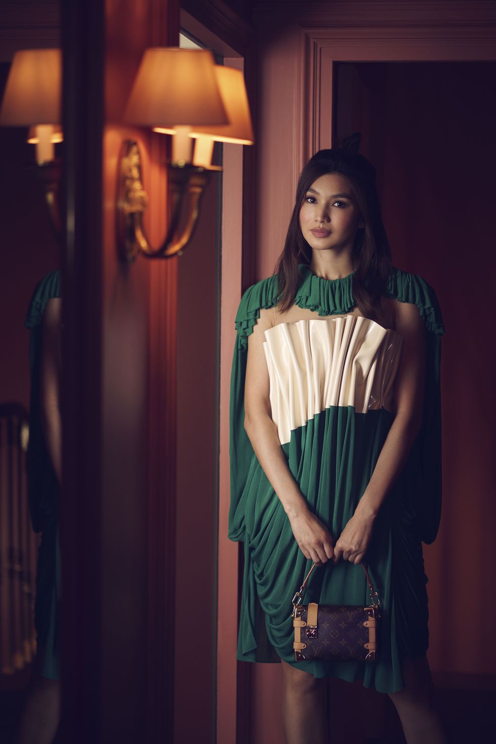 Gemma Chan attends Louis Vuitton Paris Fashion Week show