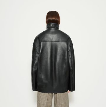 a black leather jacket