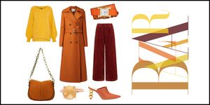 Clothing, Yellow, Outerwear, Orange, Footwear, Costume, Coat, Overcoat, Costume design, Trench coat, 