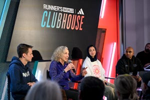 kathrine switzer speaking on panel