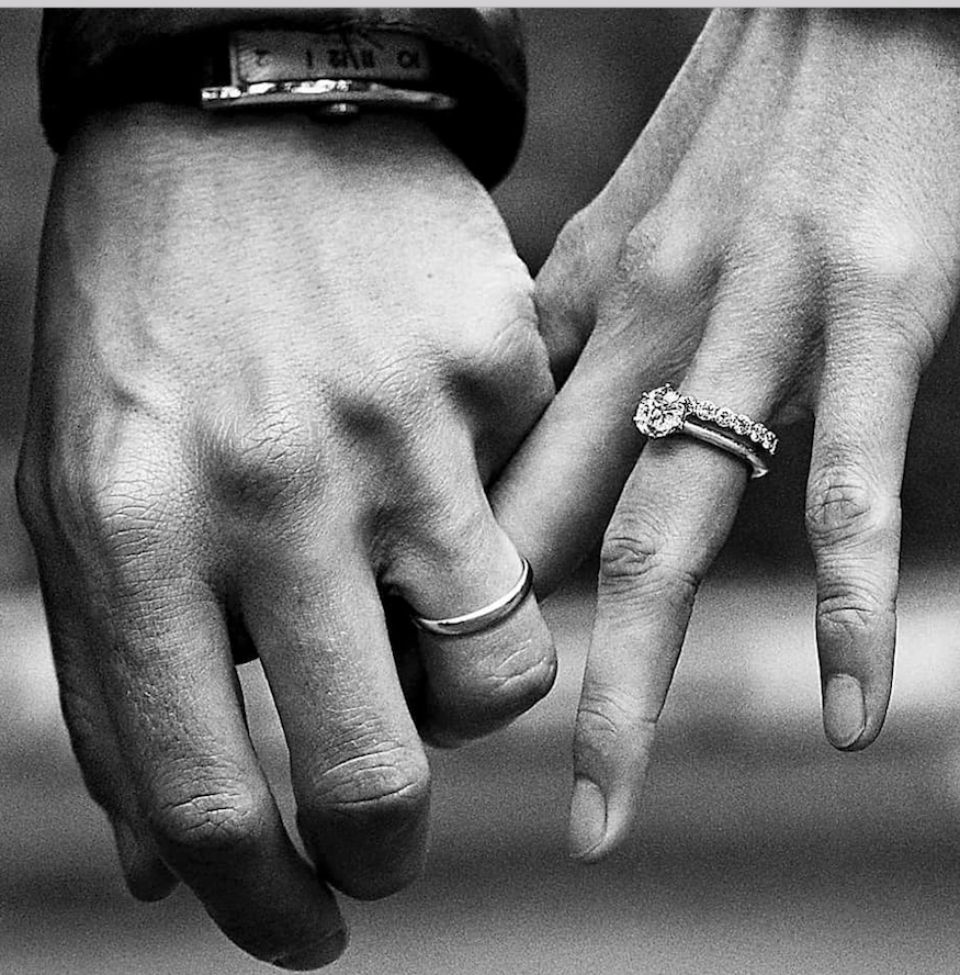 Ring, Finger, Hand, Wedding ring, Nail, Black-and-white, Wedding ceremony supply, Holding hands, Jewellery, Engagement ring, 
