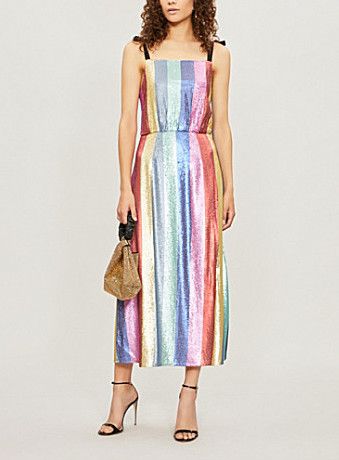 Rixo rainbow sequin on sale dress