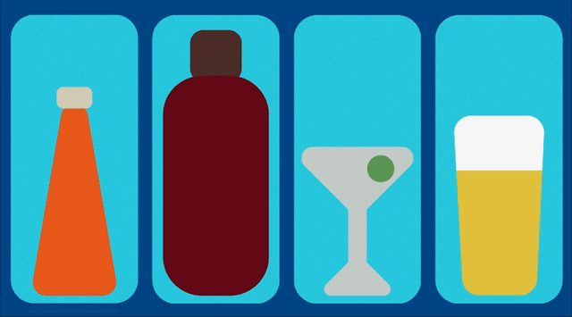 four non alcoholic beverages illustrations