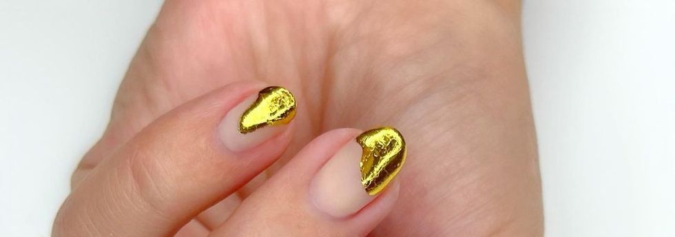 Gold Foil Nail Art 