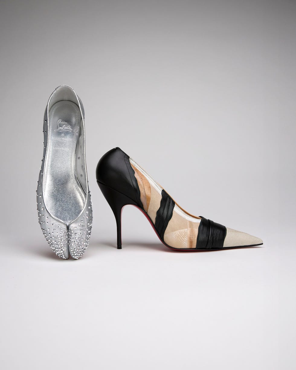 two highheeled shoes showcasing distinct styles