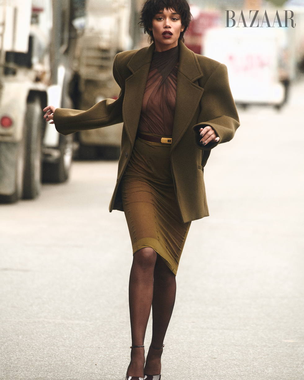 laura harrier august 2024 harpers bazaar
