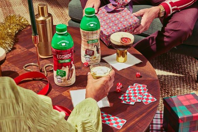 event featuring beverages games and holiday decor on a table