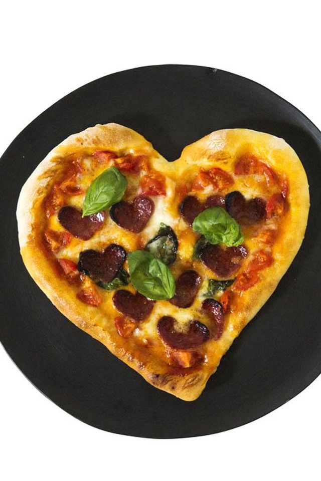 Cuisine, Food, Dish, Pizza, Ingredient, Flatbread, Pizza cheese, Italian food, Pizza stone, Heart, 