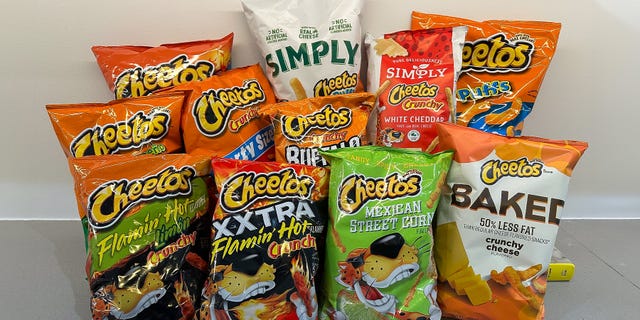 assorted bags of cheetos