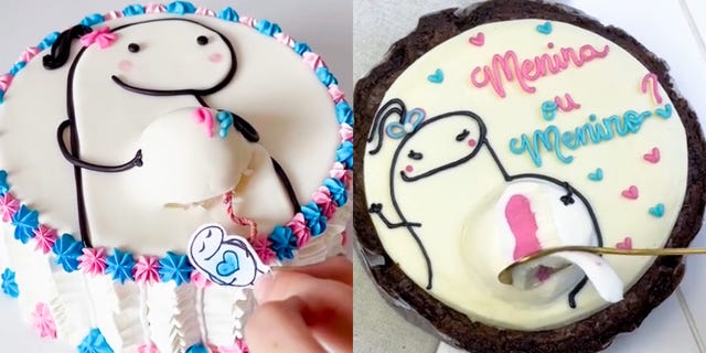 gender reveal cake tiktok trend
