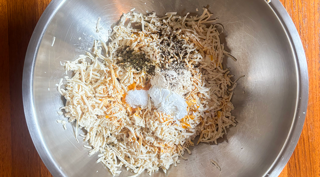 shredded tofu in a bowl