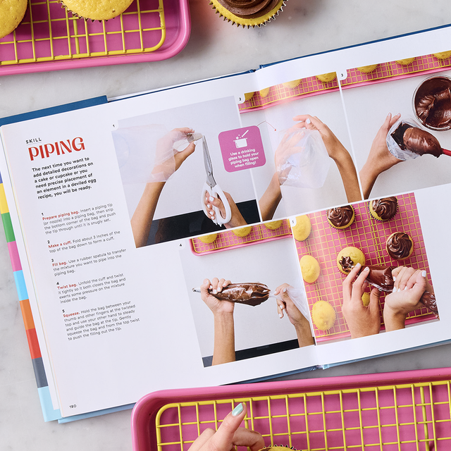 a cookbook open to a page teaching you how to pipe icing a cookbook open to a page teaching you how to pipe icing