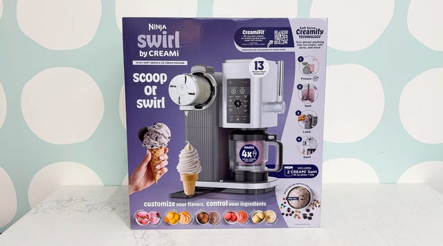 ninja swirl by creami ice cream maker box with features listed