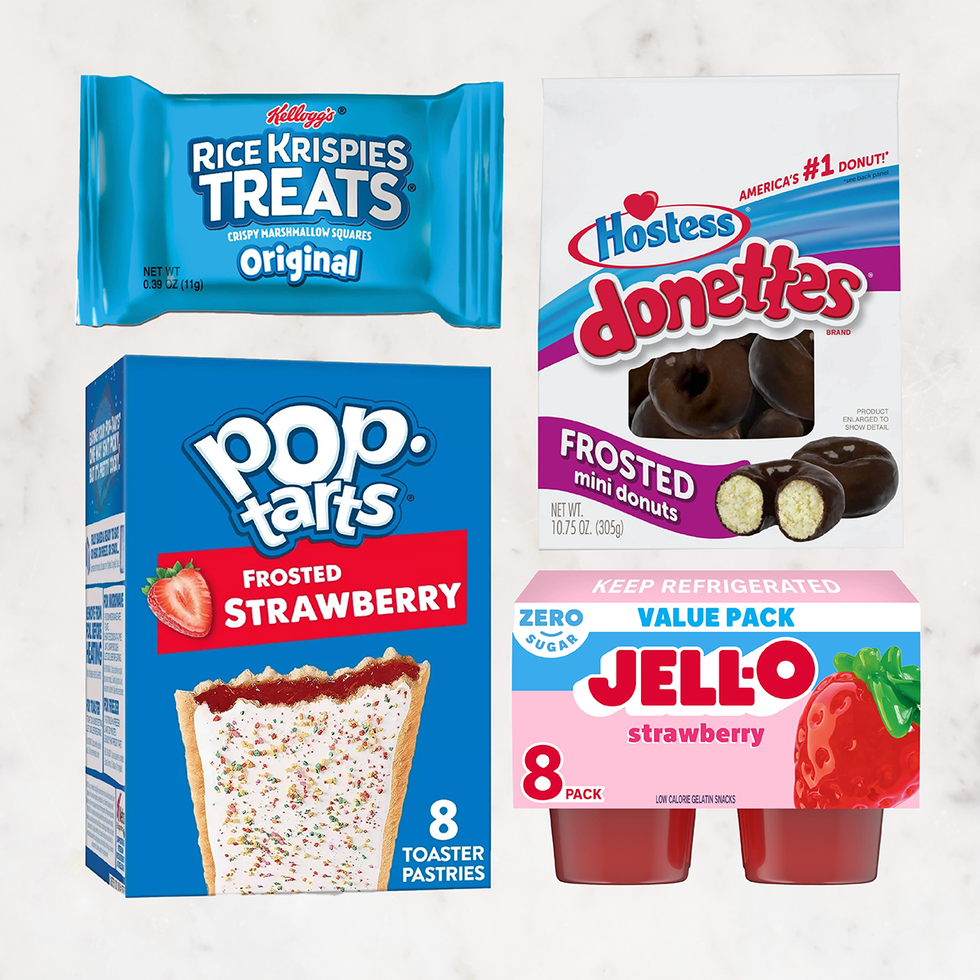sweet snacks on a marble background