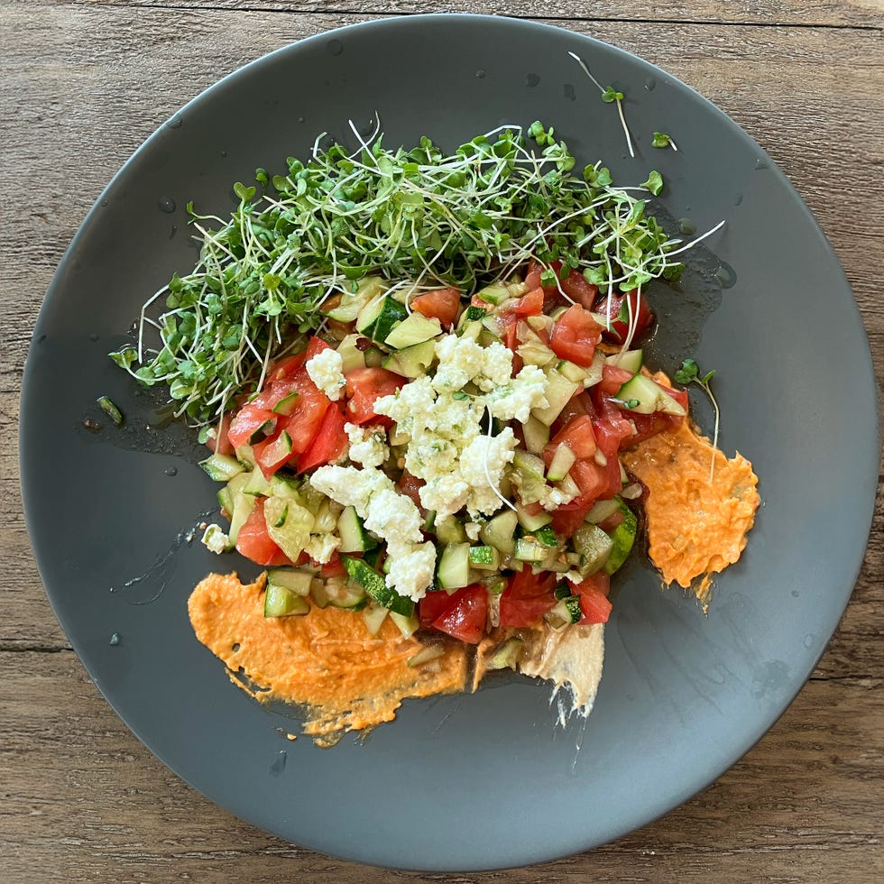 salad vegetables and spreads