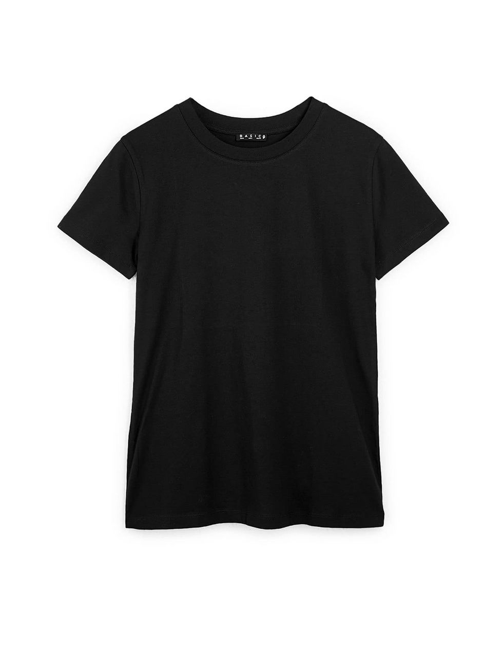 Clothing, T-shirt, Black, White, Sleeve, Top, Neck, Active shirt, Blouse, Crop top, 