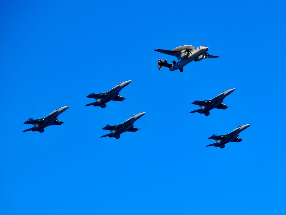 Chinese Bombers Practice Mock Attack on USS Theodore Roosevelt